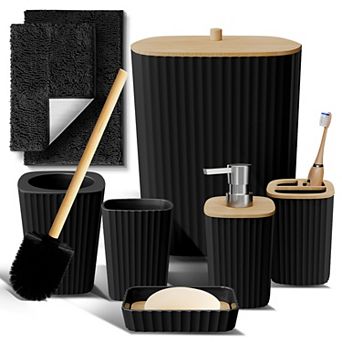 Clara Clark Complete Bathroom Accessory Set with Bath Rugs