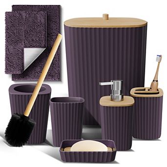 Clara Clark Complete Bathroom Accessory Set with Bath Rugs