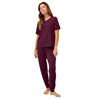 ellos Plus Size Short Sleeve Tee & Jogger 2 pc Sleep Set