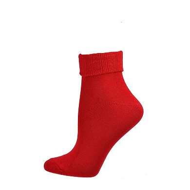 Colorful Socks - Sierra Socks Women Triple Cuff Crew Cotton Colorful Socks 6 Pair Pack