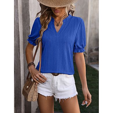 Womens Polo Shirt Lapel V Neck Tops Short Sleeve Plain T-Shirts Casual Blouses Golf Tennis Work Tee