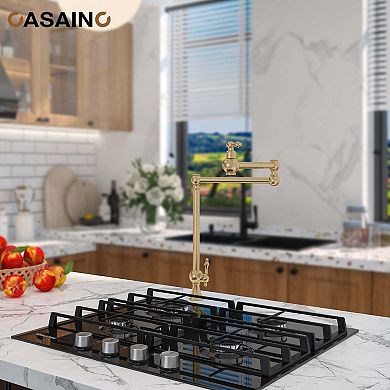 CASAINC 1.8 GPM Pot Filler Kitchen Faucet with 2 Handle