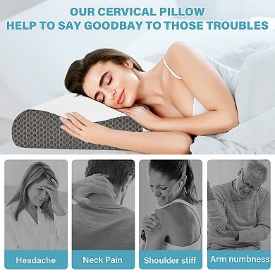 SERWALL Ultra-Cooling Memory Foam Cervical Pillow: All-Night Comfort for Every Sleeping Position