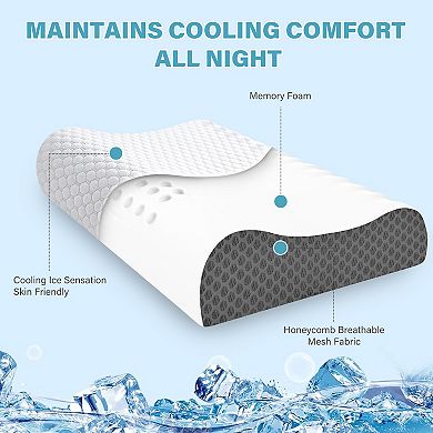 SERWALL Ultra-Cooling Memory Foam Cervical Pillow: All-Night Comfort for Every Sleeping Position