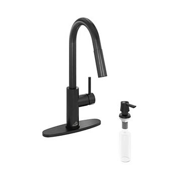 Single-Handle Pull Down Sprayer Kitchen Faucet with Infrared Sensor, Soap Dispenser and Deck Plate