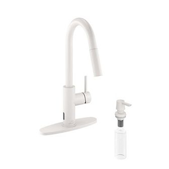Single-Handle Pull Down Sprayer Kitchen Faucet with Infrared Sensor, Soap Dispenser and Deck Plate