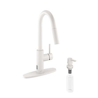 Single-Handle Pull Down Sprayer Kitchen Faucet with Infrared Sensor, Soap Dispenser and Deck Plate