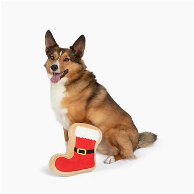 Midlee Santa Boot Sugar Cookie Dog Toy
