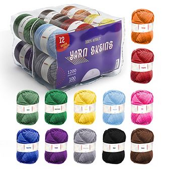 Hearth & Harbor 12 Pack Soft Yarn for Crocheting