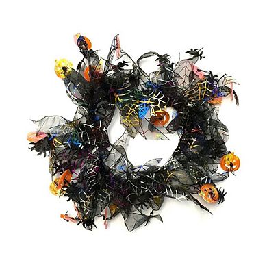 Midlee Pumpkin & Spider Web Halloween Decorative Dog Collar