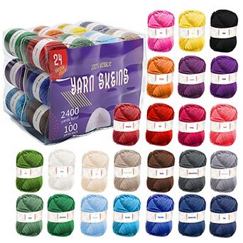 Hearth & Harbor 24 Pack Soft Yarn for Crocheting