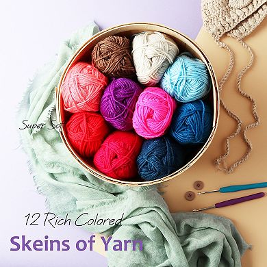 Hearth & Harbor 24 Pack Soft Yarn for Crocheting