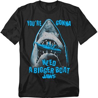 Big & Tall Jaws Boat In Mouth Graphic Tee