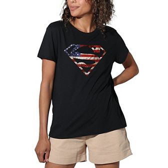 Juniors' DC Comics Superman Super Patriot Loose Fit Graphic Tee