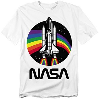 Big & Tall NASA Rocket Rainbow Graphic Tee