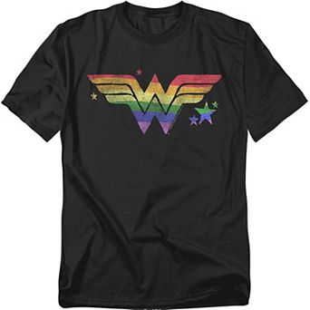 Big & Tall DC Comics Wonder Woman Rainbow Sketch Logo Graphic Tee