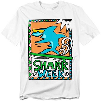 Big & Tall Shark Week Surfing Shark Graphic Tee