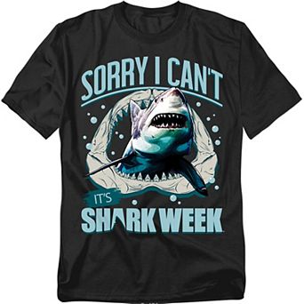 Big & Tall Shark Week Sorry I Can't Graphic Tee