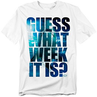 Big & Tall Shark Week Guess What Week It Is Word Stack Graphic Tee