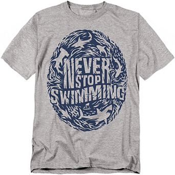 Big & Tall Shark Week Never Stop Swimming Graphic Tee