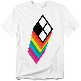 Big & Tall DC Comics Harley Quinn Rainbow Stack Logo Graphic Tee