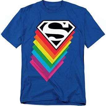 Big & Tall DC Comics Superman Rainbow Logo Stack Graphic Tee