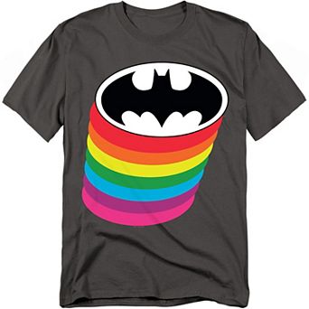 Big & Tall DC Comics Batman Rainbow Logo Stack Graphic Tee