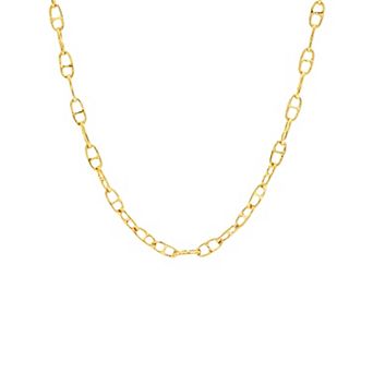 PRIMROSE 14k Gold Over Brass Cubic Zirconia Anchor Chain Necklace