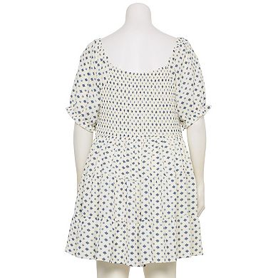Juniors' Plus Size Liberty Love Smocked Back Dress