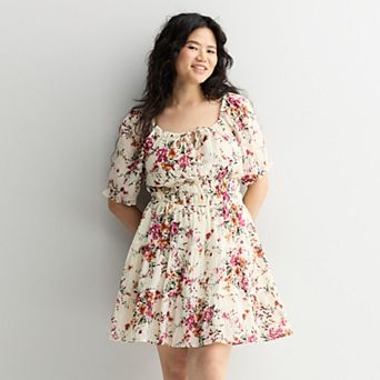 Juniors' Plus Size Mary & Mo Tiered Peasant Dress
