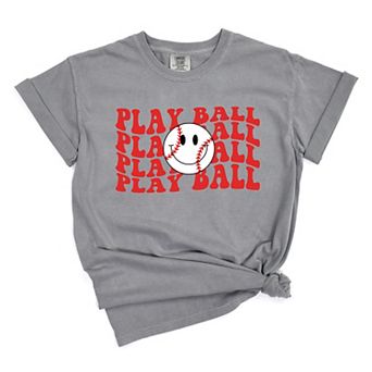 Simply Sage Market Play Ball Stacked Smiley Face Garment Dyed Tee
