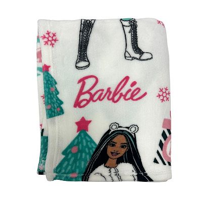 Barbie Time For Christmas Presents Throw Blanket