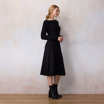 Petite LC Lauren Conrad Boat Neck Midi Sweater Dress
