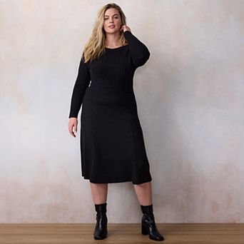Plus Size LC Lauren Conrad Boat Neck Sweater Midi Dress