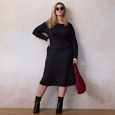 Plus Size LC Lauren Conrad Boat Neck Sweater Midi Dress
