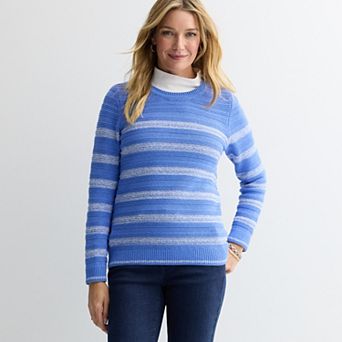 Women's Croft & Barrow® Links Striped Pullover Sweater