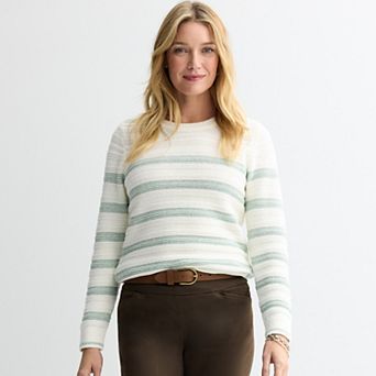 Women's Croft & Barrow® Links Striped Pullover Sweater