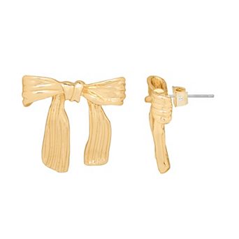 Emberly Textured Bow Stud Earrings