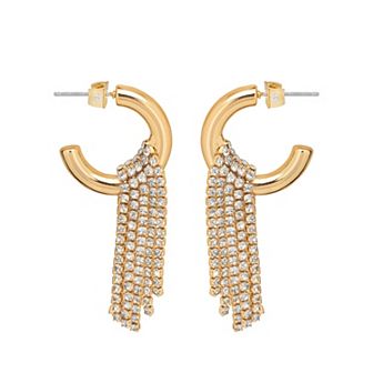 Emberly Gold Tone Shakey Hoop Earrings