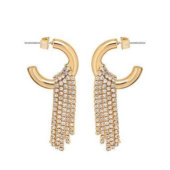 Emberly Gold Tone Shakey Hoop Earrings