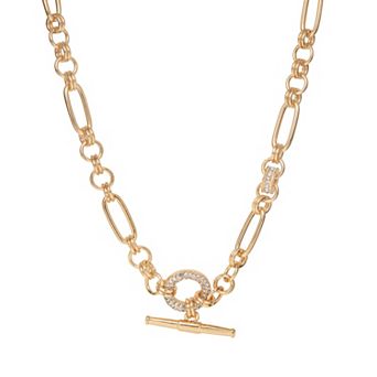 Emberly Gold Tone Chunky Chain Necklace With Toggle Detail