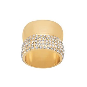 Emberly Gold Tone 2 Band Encrusted Ring