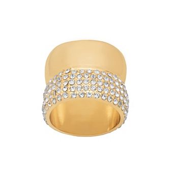 Emberly Gold Tone 2 Band Encrusted Ring