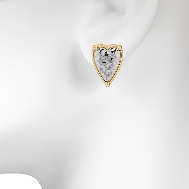 Emberly Textured Heart Stud Earrings
