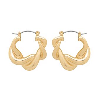 Emberly Modern Twisted Hoop Earrings