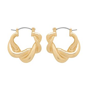 Emberly Modern Twisted Hoop Earrings