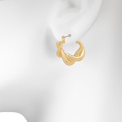 Emberly Modern Twisted Hoop Earrings