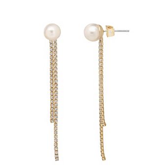 Emberly Gold Tone Simulated Pearl Drop Earrings