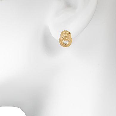 Emberly Gold Tone Post Earrings Trio Set