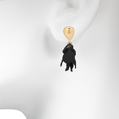 Emberly Gold Tone Petal Statement Dangle Earrings